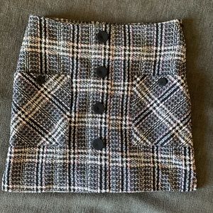 XS Button Skort with Pockets & Side Zipper